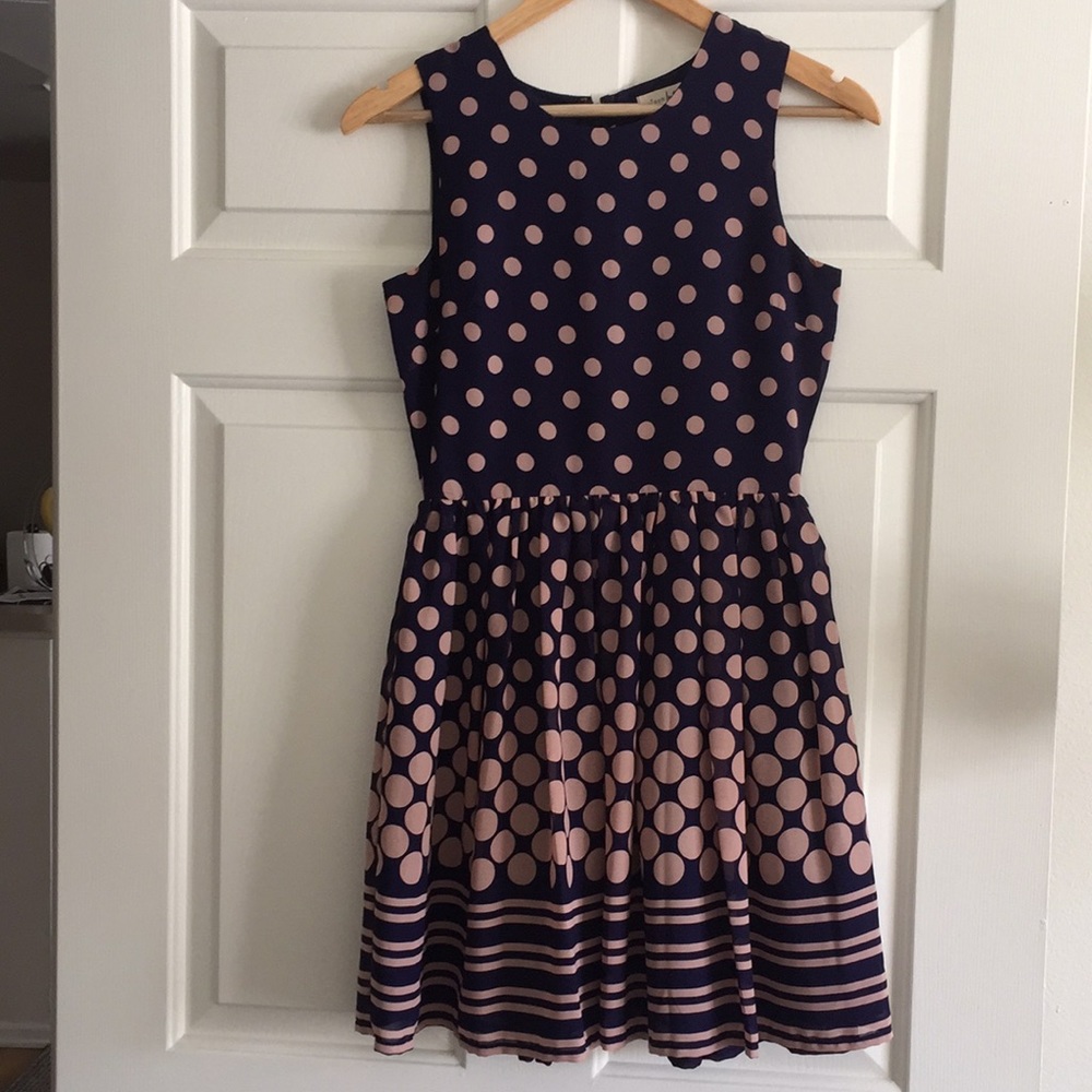 Super Cute Navy And Pink Dress